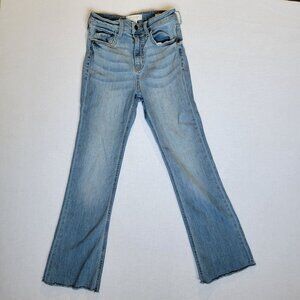 Harper Heritage Flare Jeans Womens 0/ 24 Lightwash Cropped Frayed Hem
